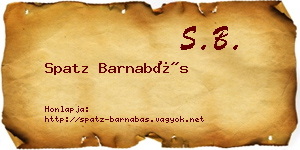 Spatz Barnabás névjegykártya